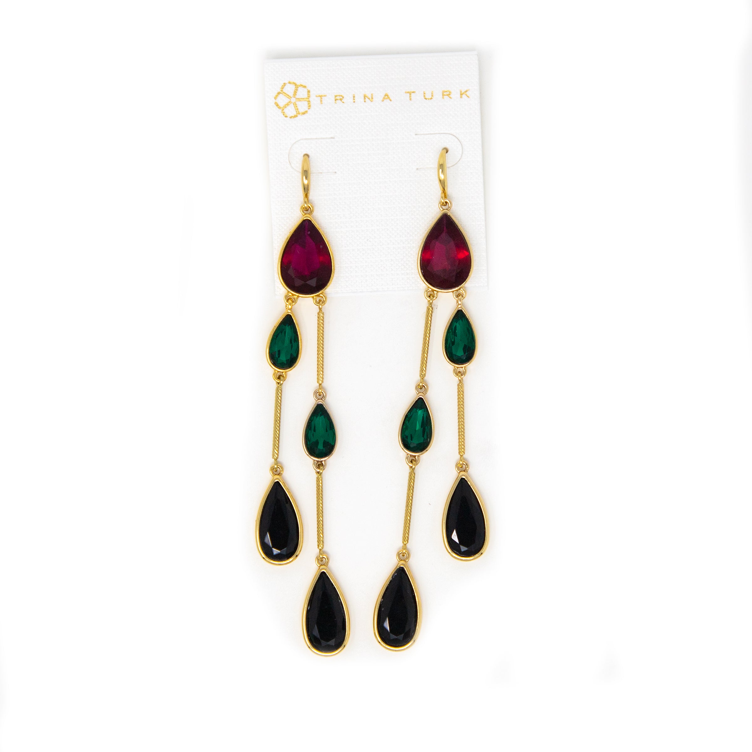 Trina Turk Earrings (Fw-Linear Drop Earring (Gold/Multi))