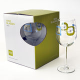 Atomic Design Wine Glasses Blue Green -Set of 4