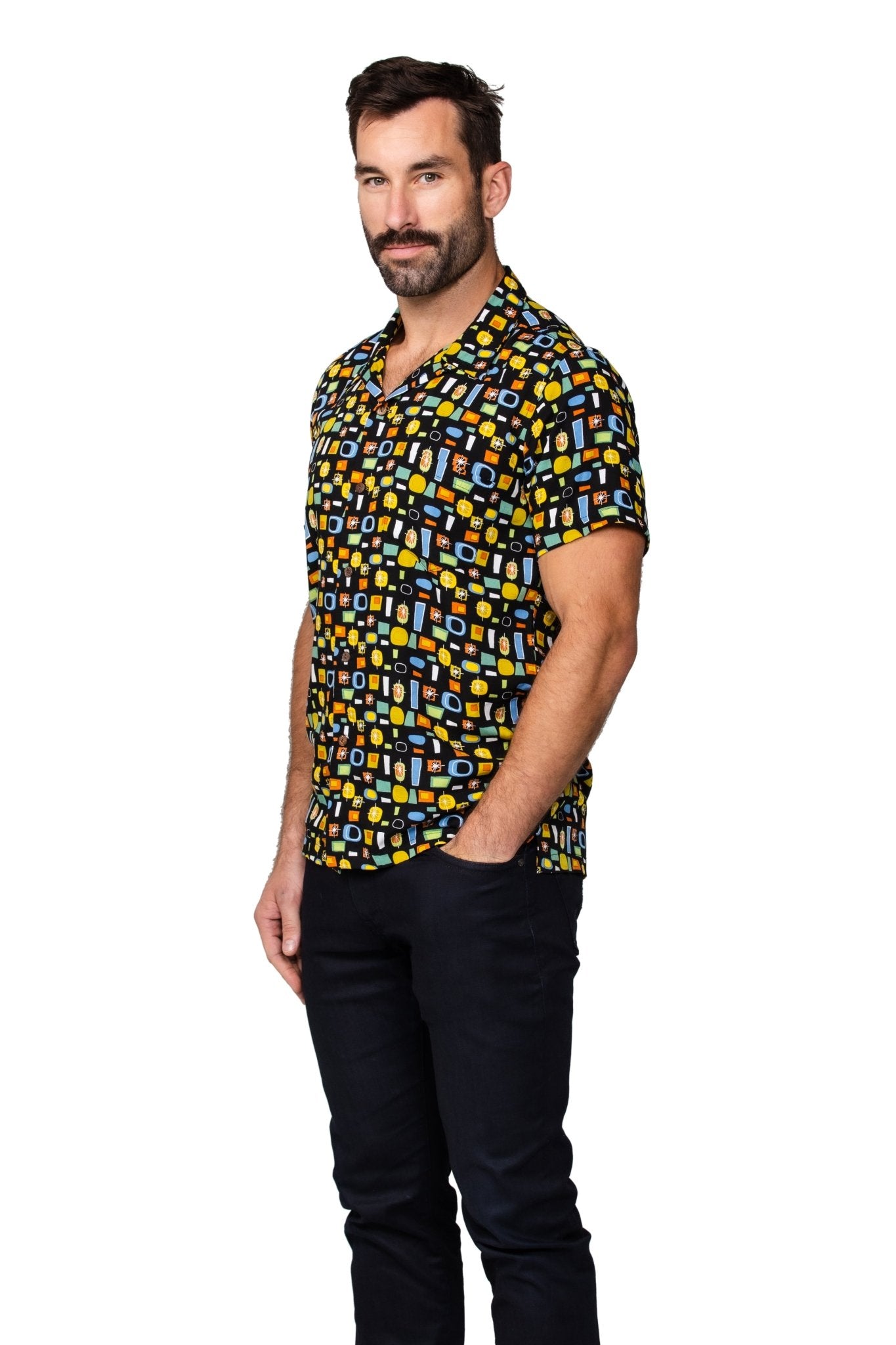 Palm Springs Mod Short Sleeve Shirt - Atomic Black – Destination PSP