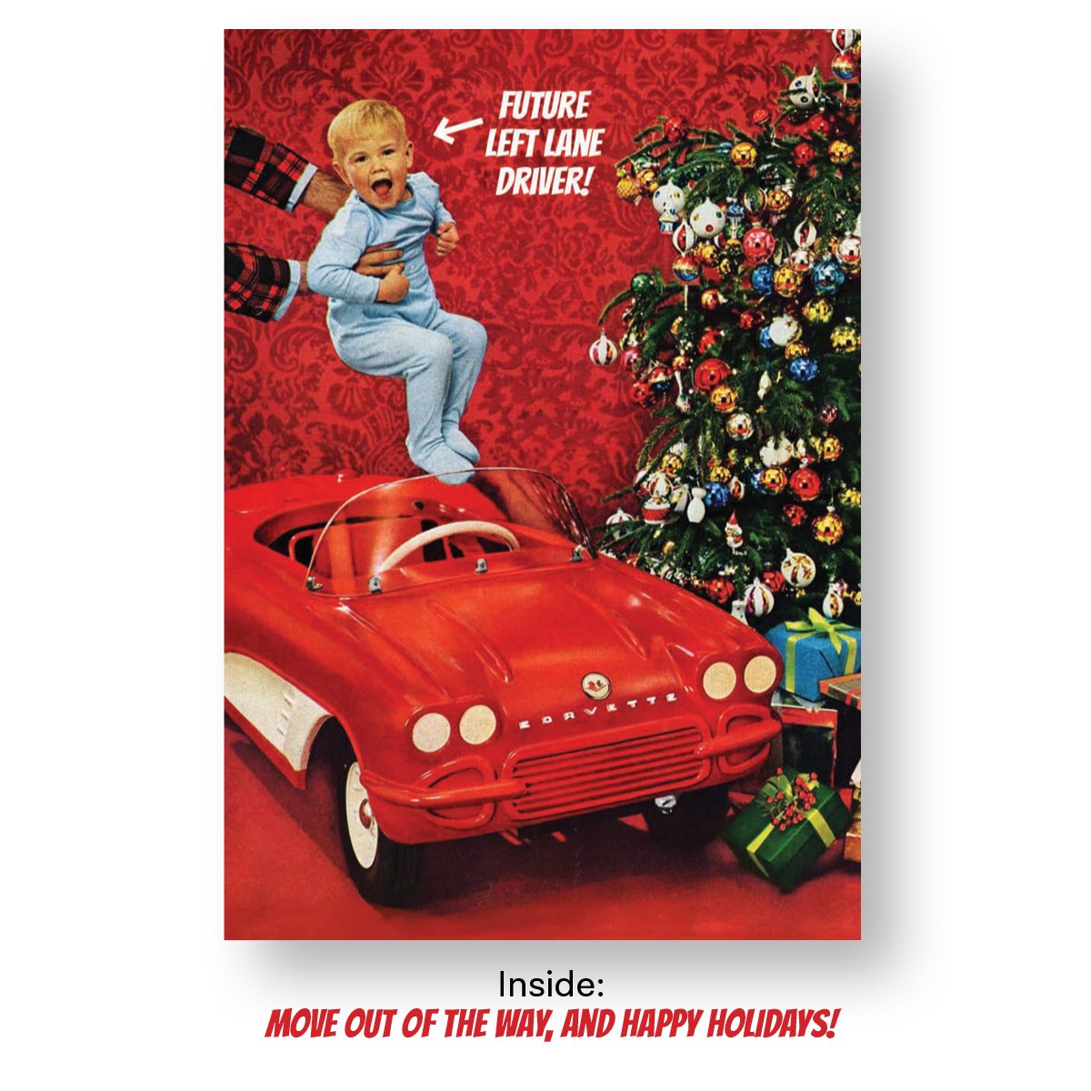 old car cards with monsters Retro Holiday Card Set