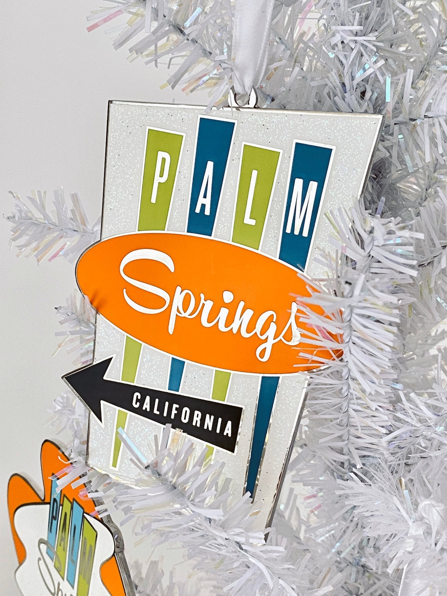 Cloisonne Holiday Ornament - Palm Springs Sign Design - Destination PSP