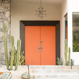 Doors of Palm Springs Photograph by Kelly Segré  - Orange Doors with Cactus