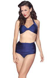 Esther Williams Retro High Waisted Solid Two-Piece Swimsuit Bottom E09001P - Navy - Destination PSP