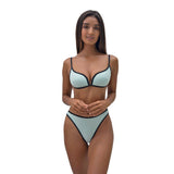 KYA Tessa Reversible Swim Top - Minty / Black
