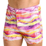LASC Malibu Swim Shorts Pink Waves