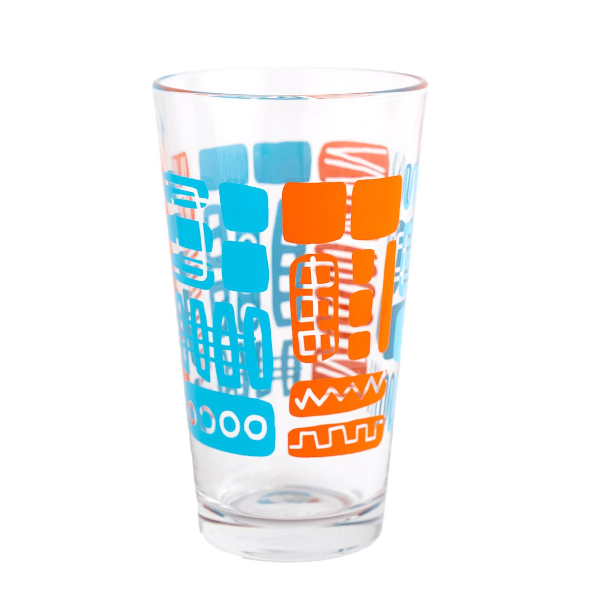Mambo Design Beer Glass Set of 4 - Aqua and Orange - Destination PSP