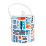 Mambo Design Retro Style Ice Bucket - Aqua and Orange