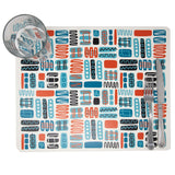 Mambo Vinyl Placemat - 12A Aqua and Orange