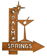 Wooden Ornament - Palm Springs Martini Sign