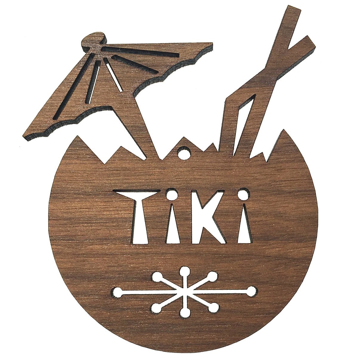 Midcentury Modern Wooden Ornament - Tiki - Destination PSP