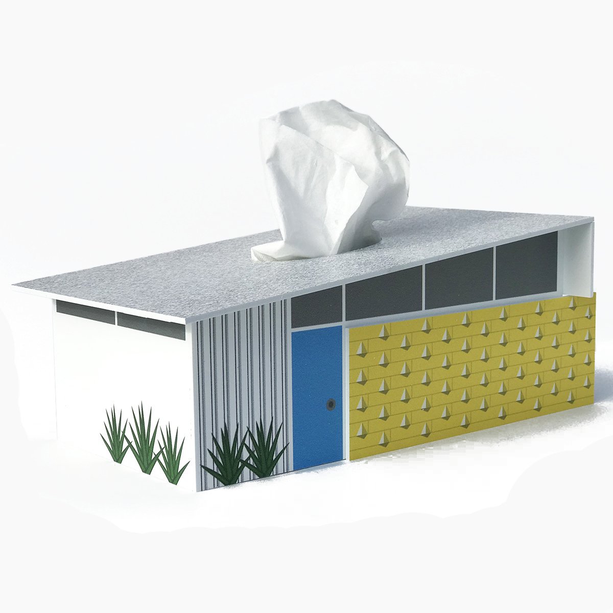 Midcentury Wedge House Tissue Box Cover - Destination PSP