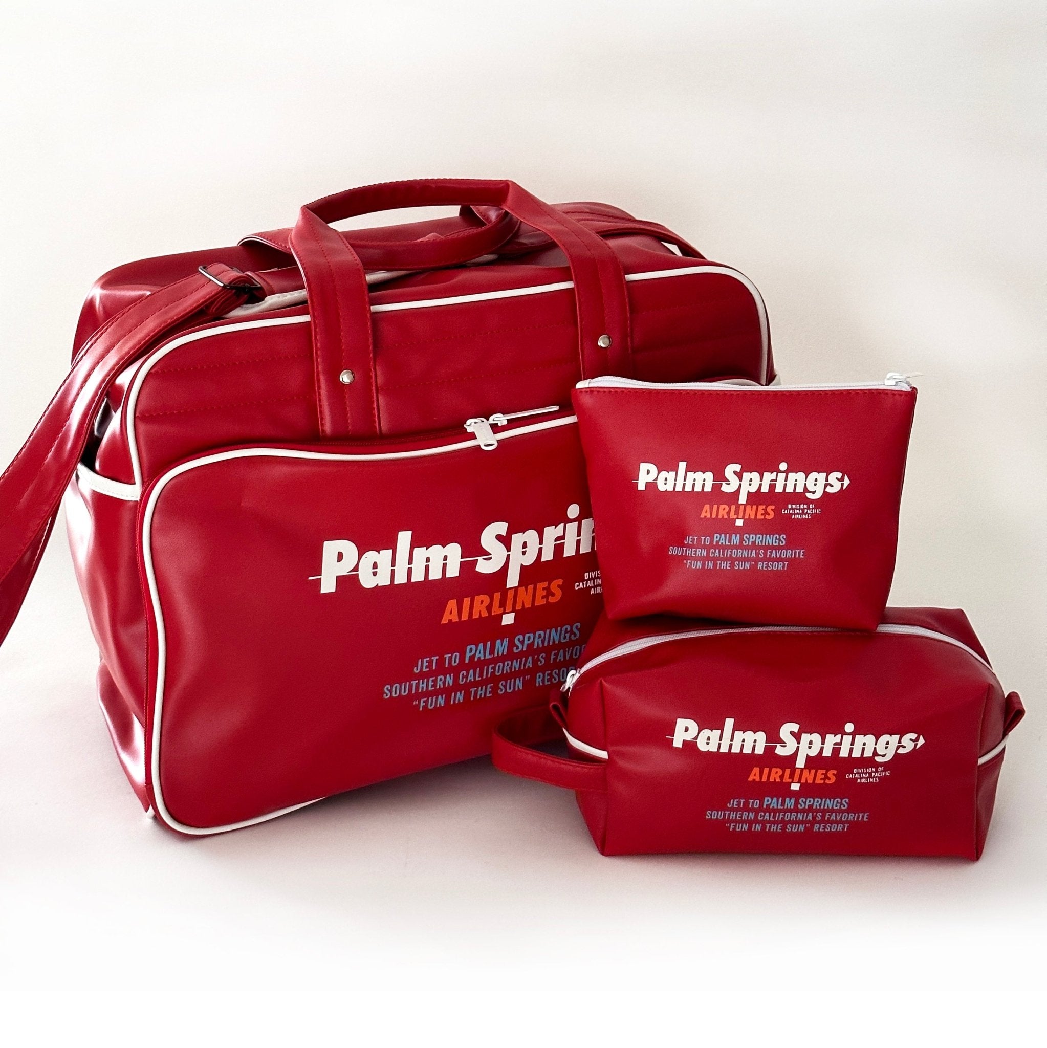 Palm Springs Airlines Travel Pouch - Red - Destination PSP