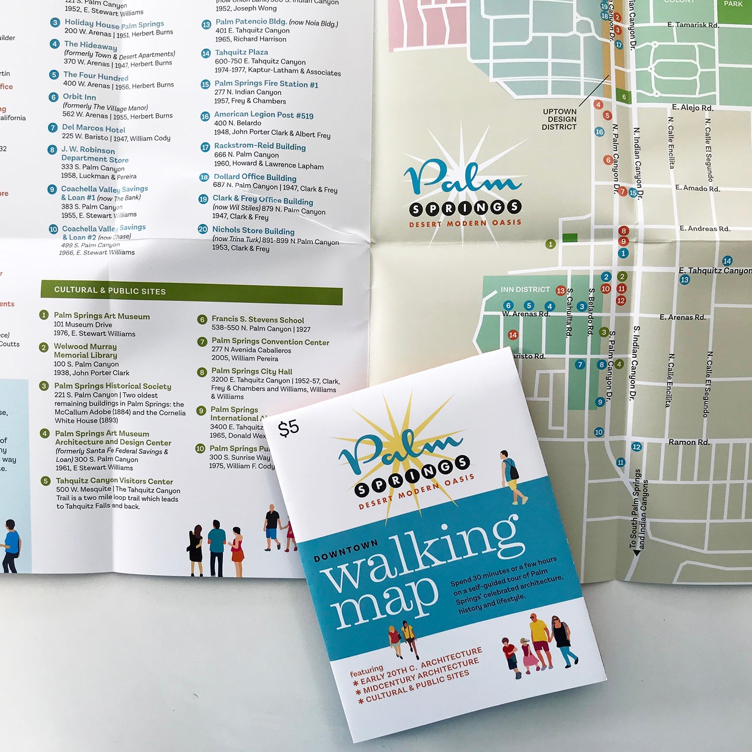 Palm Springs Downtown Walking Map - Destination PSP
