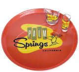 Palm Springs Martini Design 16" Round Tray - Orange