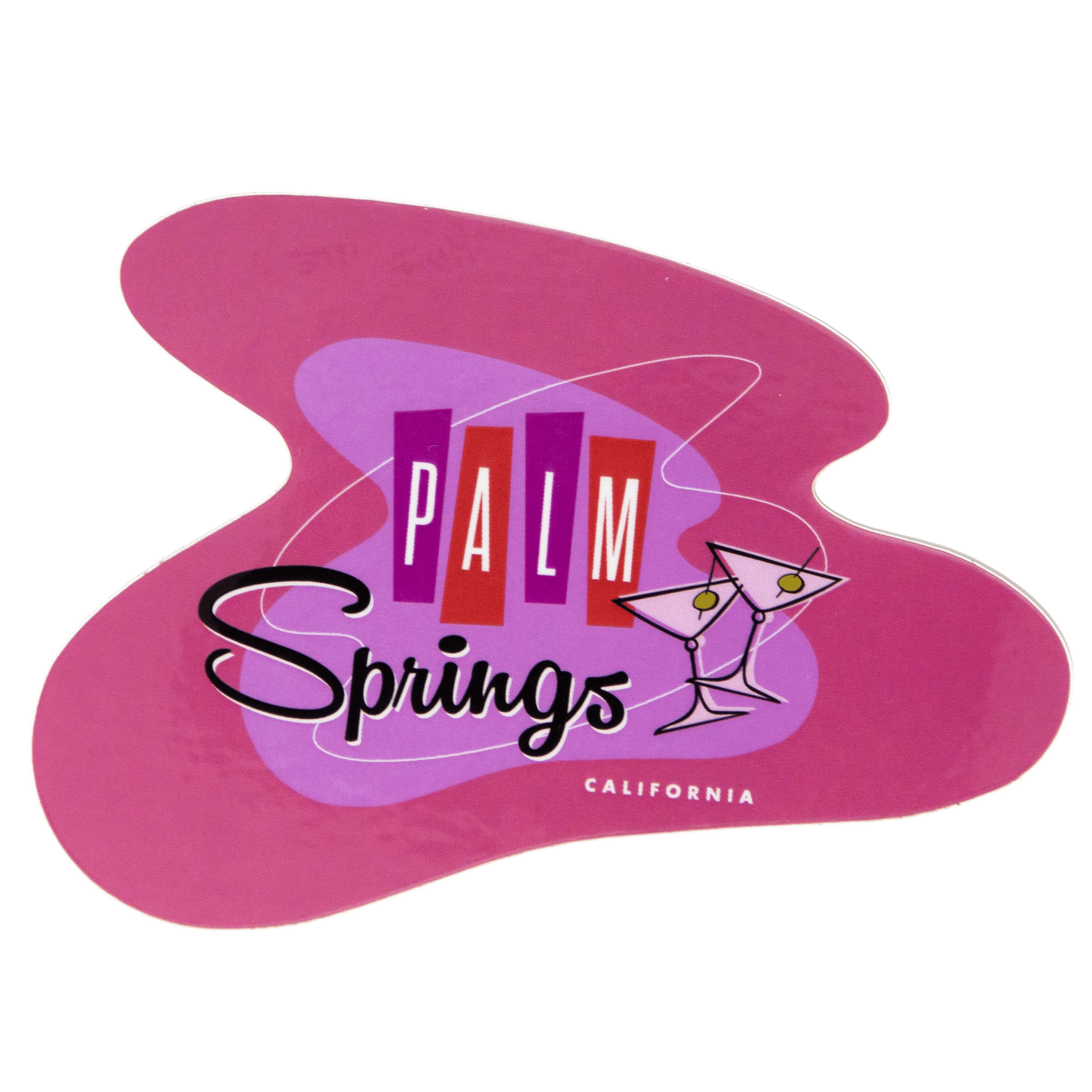 Palm Springs Martini Design Sticker - Pink - Destination PSP