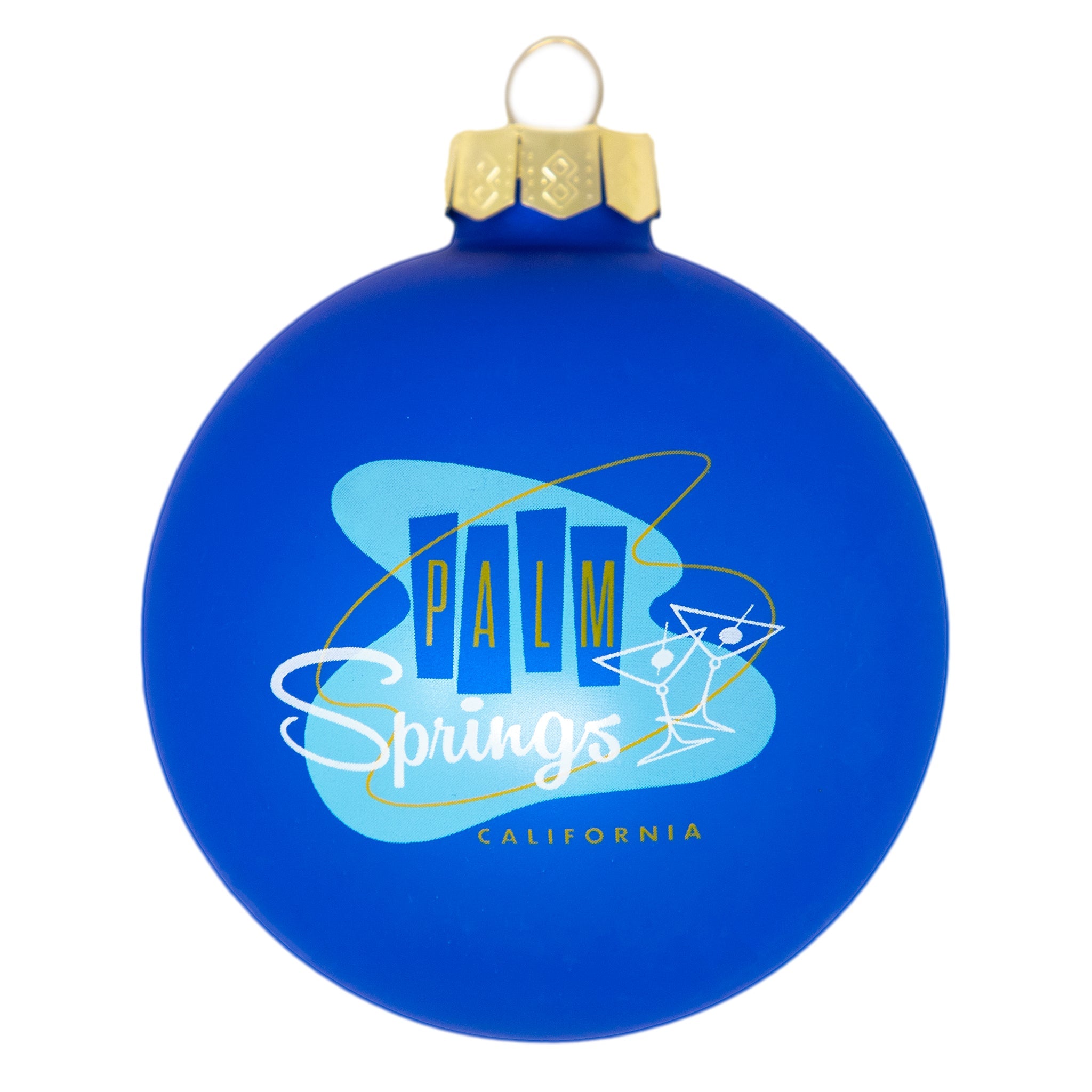 Palm Springs Martini Glass Ornaments - Matte Blue - Destination PSP