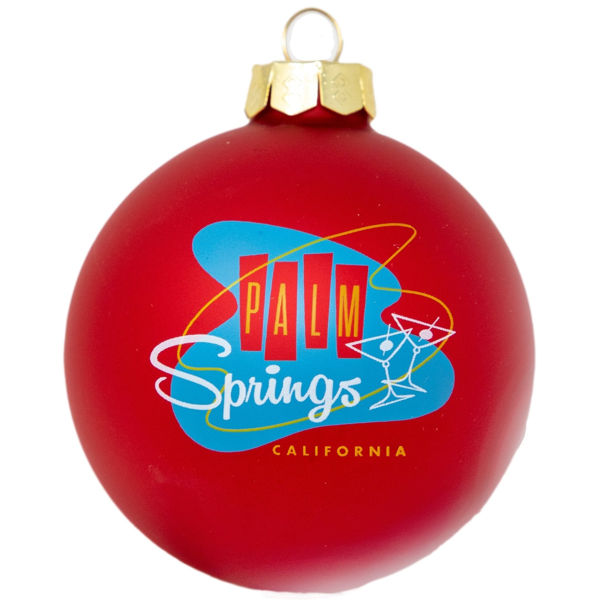 Palm Springs Martini Glass Ornaments - Matte Red - Destination PSP