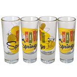 Palm Springs Martini Design Shot Glass Shooter -  Orange (Set of 4)
