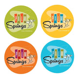 Palm Springs Martini Vinyl Coaster - Set of 8 (Assorted  colors)