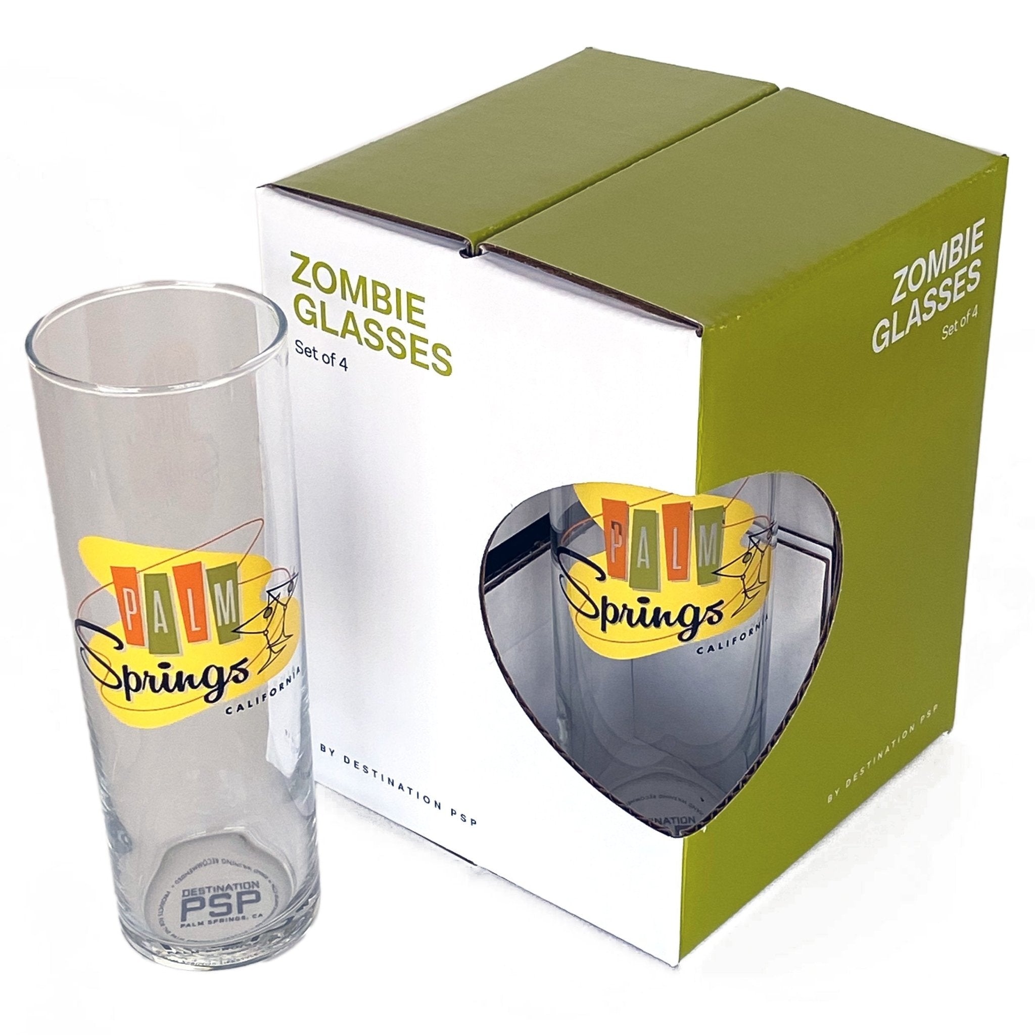 Palm Springs Martini Zombie Glass - Yellow Orange (Set of 4) - Destination PSP