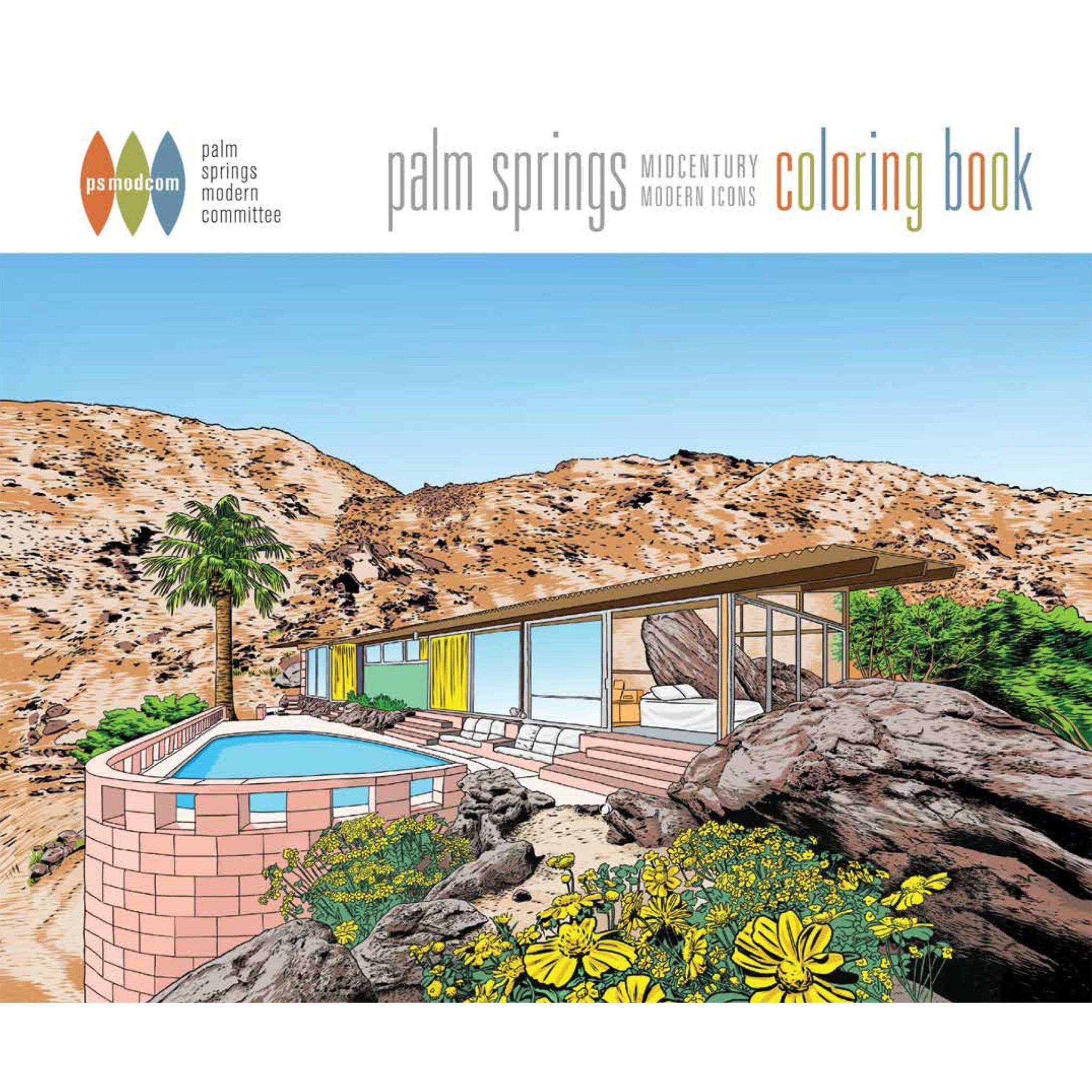 Palm Springs Midcentury Modern Icons Coloring Book - Destination PSP