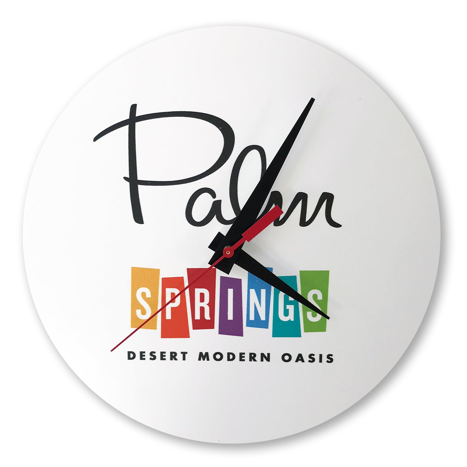 Palm Springs Rainbow Clock - White - Destination PSP