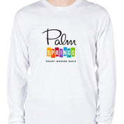 Palm Springs Rainbow Long Sleeved Tee - White - Destination PSP