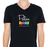 Palm Springs Rainbow V-Neck - Black