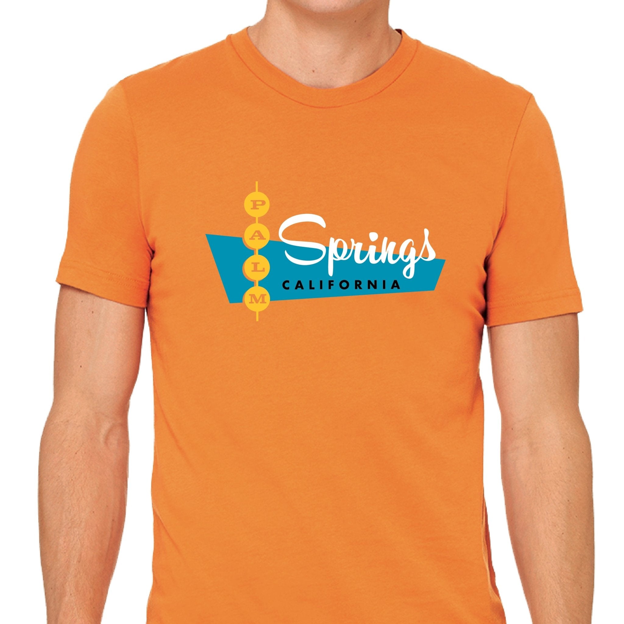 Palm Springs Retro Diner Design Unisex T-shirt - Orange - Destination PSP