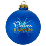 Palm Springs Starburst Holiday Glass Ornament - Matte Blue