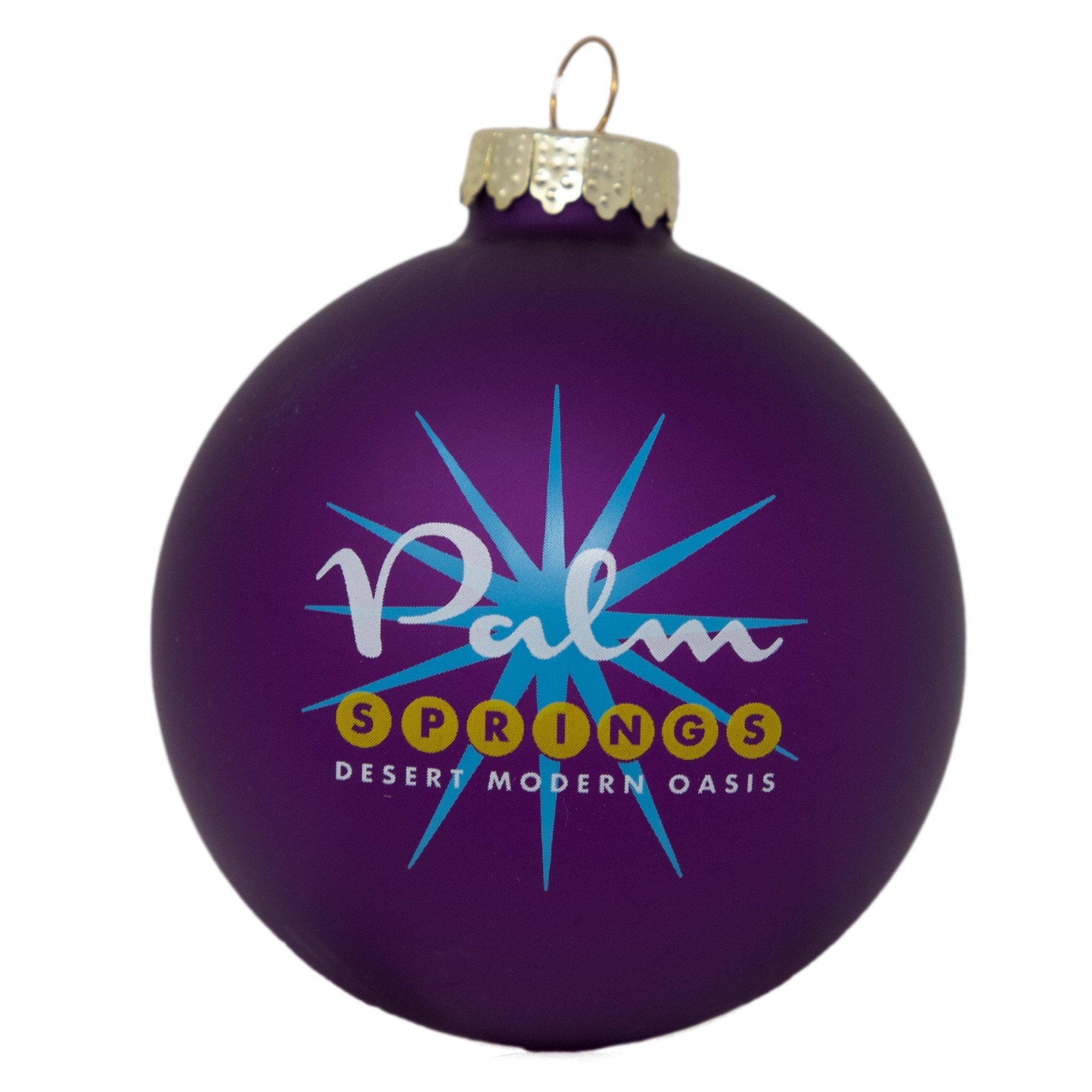 Palm Springs Starburst Holiday Glass Ornament - Matte Purple - Destination PSP