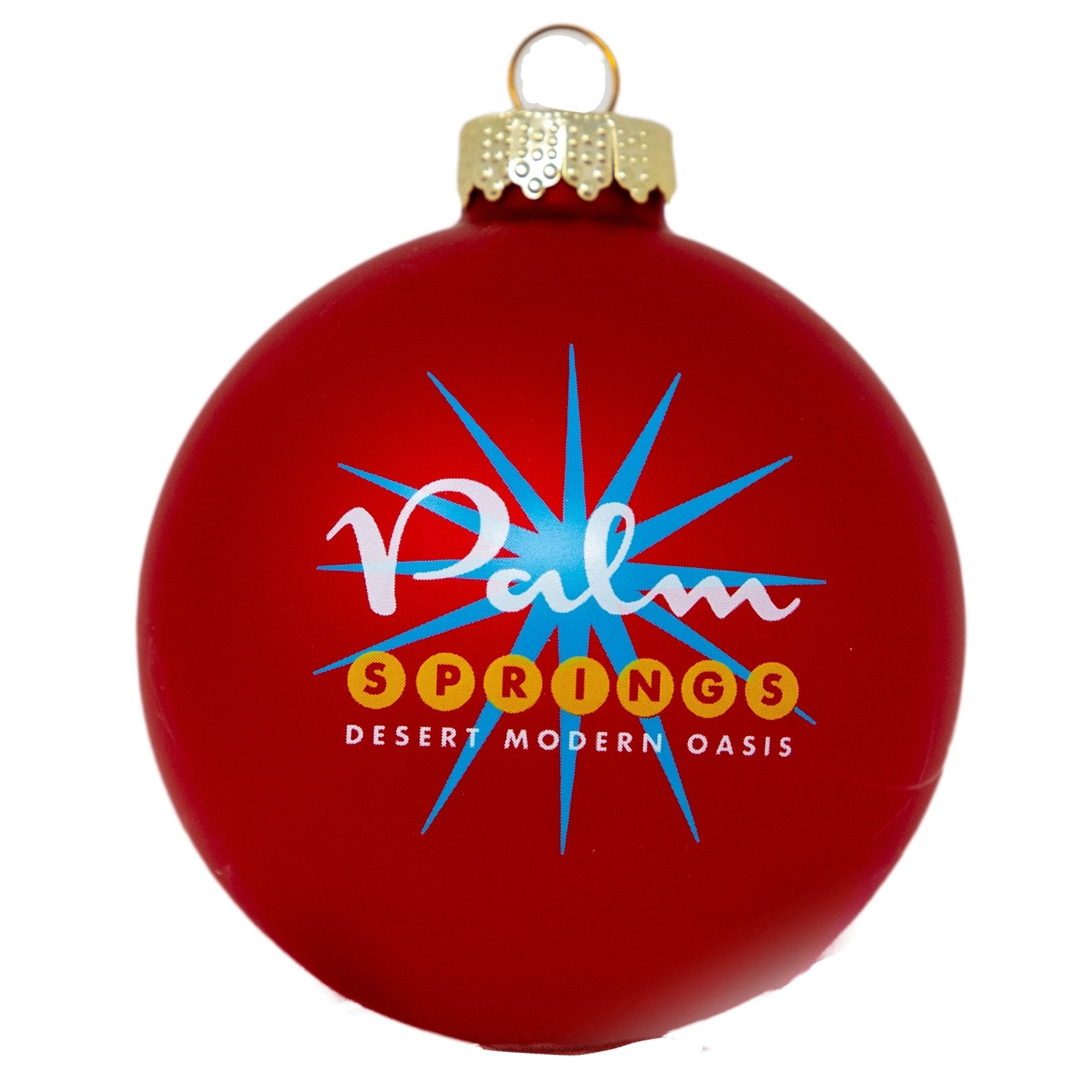 Palm Springs Starburst Holiday Glass Ornament - Matte Red - Destination PSP