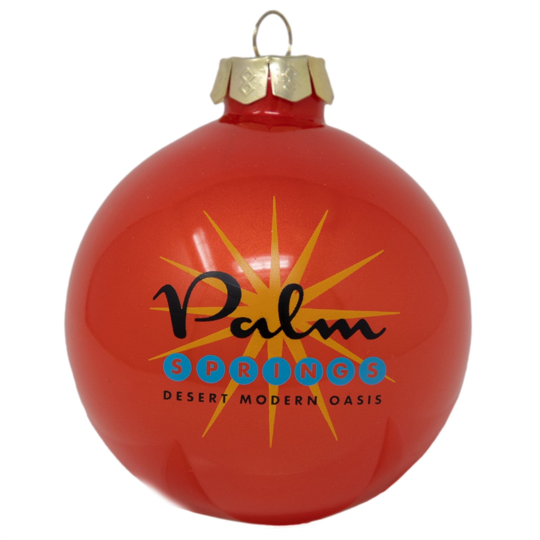 Palm Springs Starburst Holiday Glass Ornament - Orange - Destination PSP