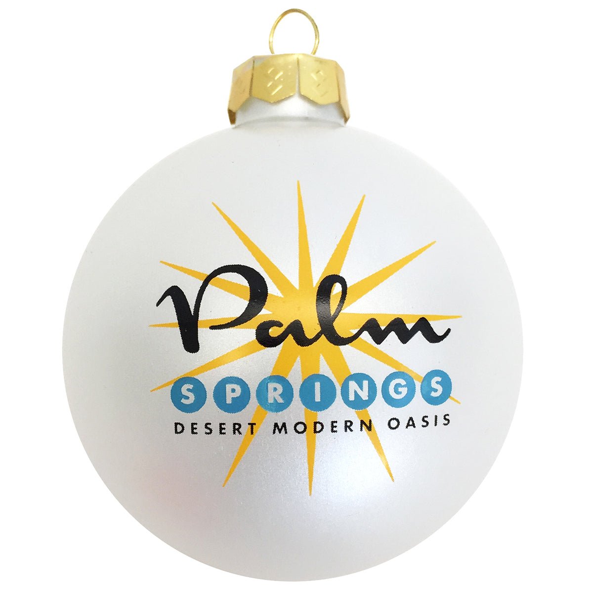Palm Springs Starburst Holiday Glass Ornament - White - Destination PSP