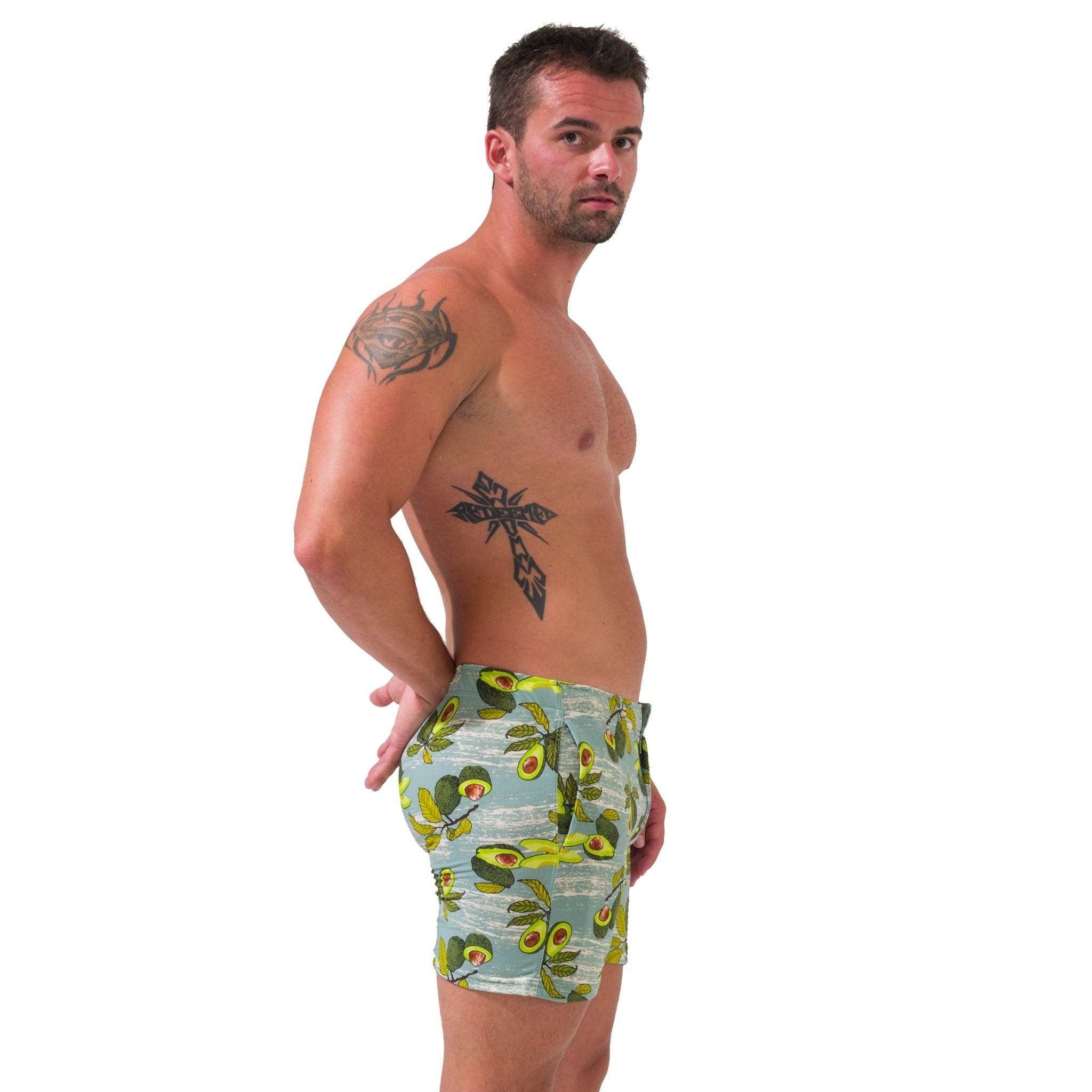 Rafa's Avocado Swim Shorts: Midcentury Charm | Destination PSP