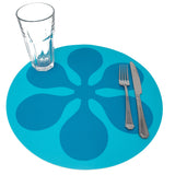 Round Modfest Vinyl Placemat - Aqua