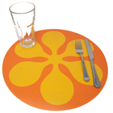Round Modfest Vinyl Placemat - Orange