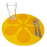 Round Modfest Vinyl Placemat - Yellow