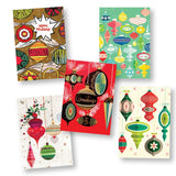 Retro Holiday Card Set - Vintage Ornaments