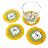 Vinyl Coaster Set of 8 - Atomic Yellow